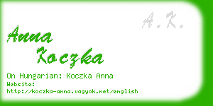 anna koczka business card